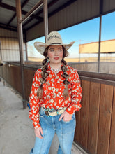 Load image into Gallery viewer, The Red Cactus Pearl Snap Top
