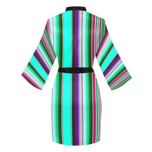 Load image into Gallery viewer, Turquoise Serape Women&#39;s Lounge Kimono Robe
