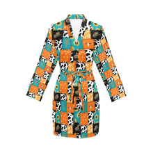 Load image into Gallery viewer, Western Patchwork Women&#39;s Belted Satin Feel Dressing Lounge Robe
