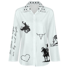 Load image into Gallery viewer, Baha Ranch Deep in the Heart of Texas Graphic Button Up Western Blouse
