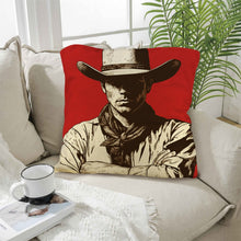 Load image into Gallery viewer, Serious Cowboy Throw Pillow Case Made in America
