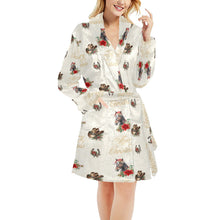 Load image into Gallery viewer, Christmas Horses Western Fleece Bathrobe
