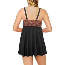Load image into Gallery viewer, Tooled Leather Print Swim Dress &amp; Shorts Set
