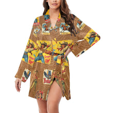 Load image into Gallery viewer, Vintage Cowgirl Collage Satin Robe
