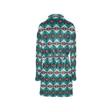 Load image into Gallery viewer, Teal Aztec Women&#39;s Western Bath Robe
