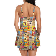 Load image into Gallery viewer, Vintage Rodeo Poster Skirted Swimsuit
