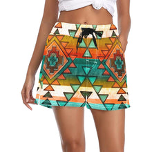 Load image into Gallery viewer, Women&#39;s Orange Aztec Beach Board Shorts
