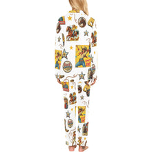 Load image into Gallery viewer, Vintage Cowgirl Collage Western Pajama Set
