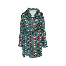 Load image into Gallery viewer, Teal Aztec Women&#39;s Western Robe
