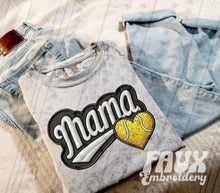 Load image into Gallery viewer, FAUX Varsity Mama Sweatshirt
