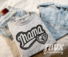Load image into Gallery viewer, FAUX Varsity Mama Sweatshirt
