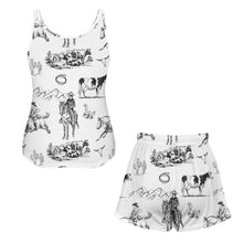 Load image into Gallery viewer, Baha Ranch Ranch Life White Pajama Lounge Tank Shorts Set Made in America
