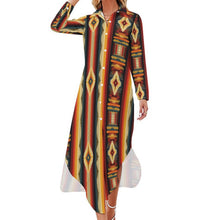 Load image into Gallery viewer, Colores De Mexico Southwestern Aztec Serape Long Sleeve Shirt Dress Duster
