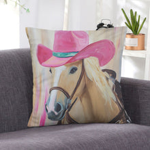 Load image into Gallery viewer, Baha Ranch Cowgirl Horse Velvety Soft Throw Pillow Case Made in America
