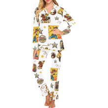 Load image into Gallery viewer, Vintage Cowgirl Collage Western Pajama Set
