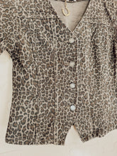 Load image into Gallery viewer, The Logan Leopard Denim Top
