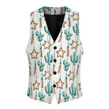 Load image into Gallery viewer, Turquoise Christmas Cactus Men's Western Vest
