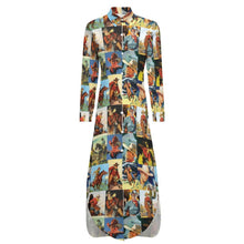 Load image into Gallery viewer, Cowboy Collage Western Shirt Dress Duster
