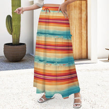 Load image into Gallery viewer, Colores De Mexico Southwest Serape Tiered Prairie Maxi Skirt
