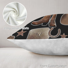 Load image into Gallery viewer, Baha Ranch Cowboy Collage Velvety Soft Throw Pillow Case Made in America
