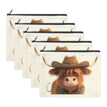 Load image into Gallery viewer, Cowboy Highland Cosmetic Bag Pack of 5 Made in America
