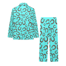 Load image into Gallery viewer, Turquoise Horseshoe Girl&#39;s Western Pajama Set
