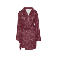 Load image into Gallery viewer, Burgundy Longhorn Women's Western Bath Robe
