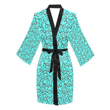 Load image into Gallery viewer, Mini Turquoise Horeshoe Women&#39;s Lounge Kimono Robe
