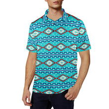 Load image into Gallery viewer, Baha Ranch Turquoise Aztec Polo
