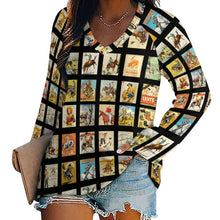 Load image into Gallery viewer, Baha Ranch Cowboy Collage Western Print Long Sleeve Top

