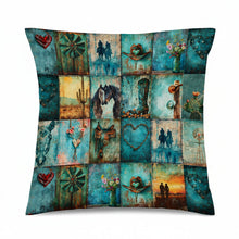 Load image into Gallery viewer, Baha Ranch turquoise Dreams Velvety Soft Pillow Case Made in America
