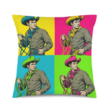 Load image into Gallery viewer, Baha Ranch The Last Roundup Calf Roper Velvety SOft Throw Pillow Cover Made in America
