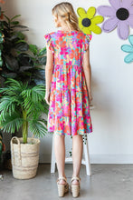 Load image into Gallery viewer, Heimish Full Size Floral Cap Sleeve Tiered Dress
