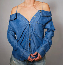 Load image into Gallery viewer, The Danni Off Shoulder Denim Top
