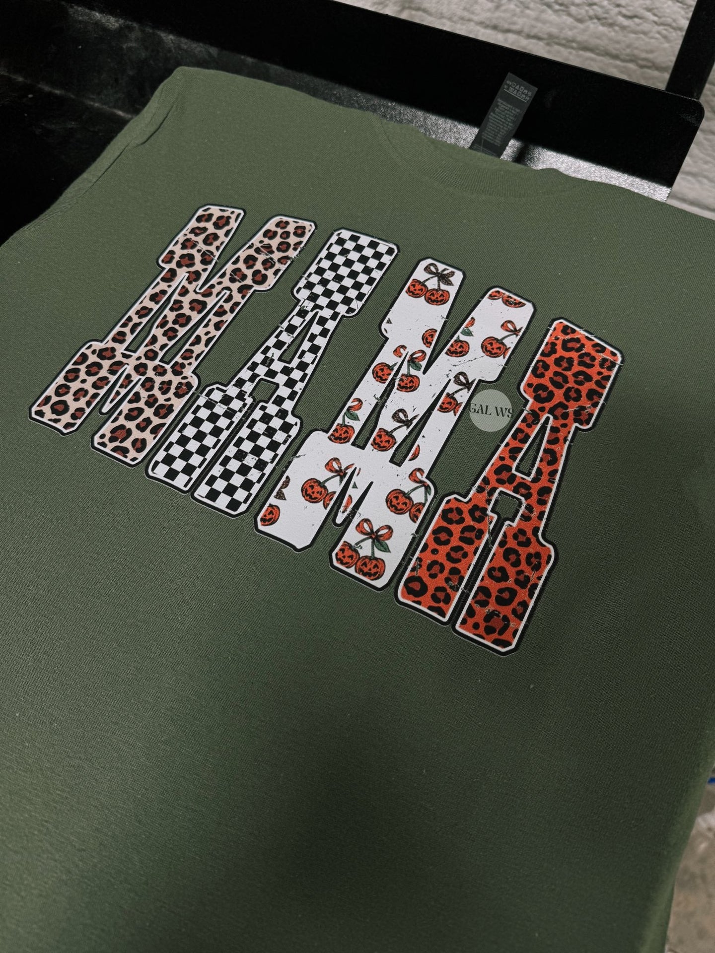 Mama leopard pumpkin halloween tee or sweatshirt