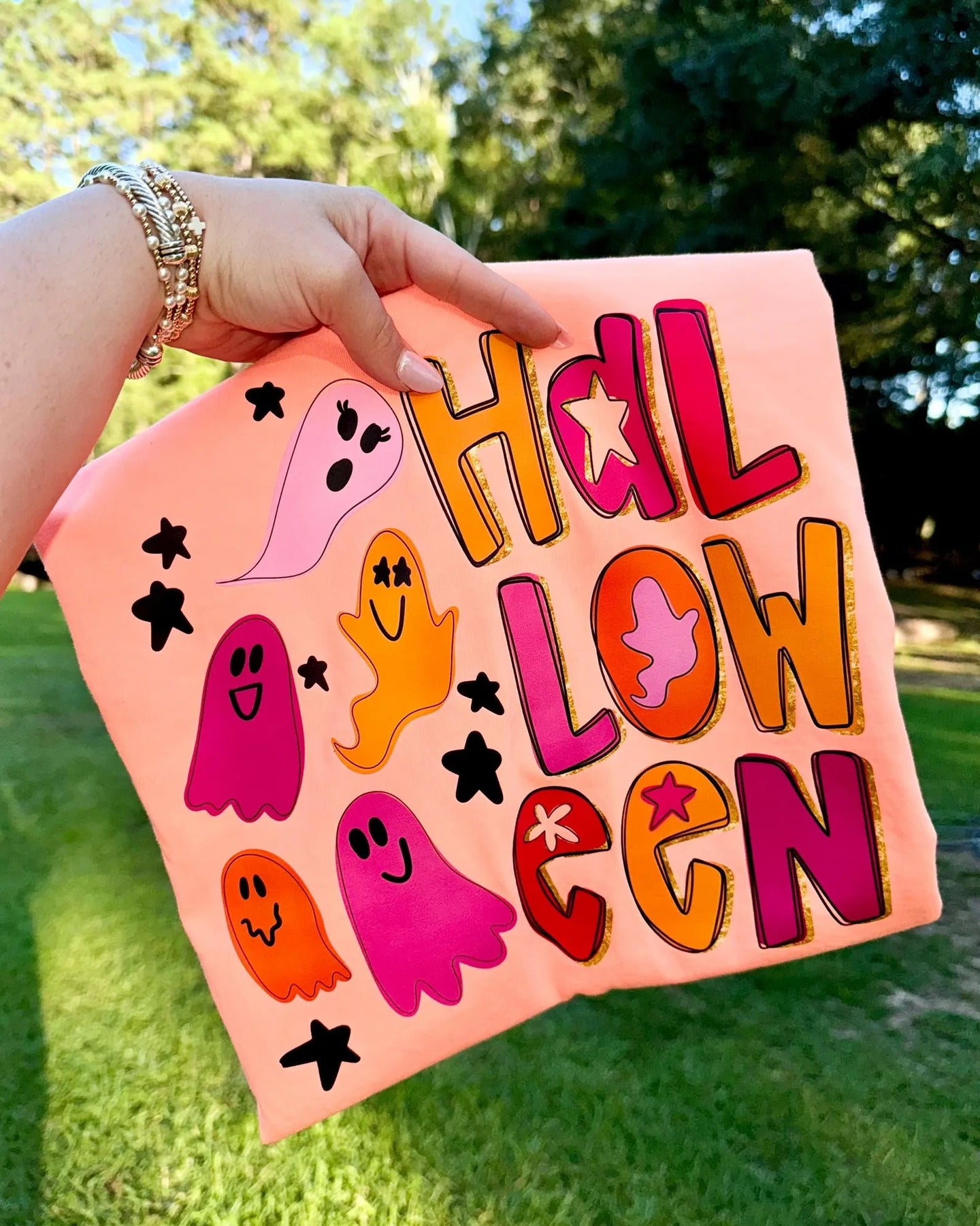 Pink halloween & ghost tee or sweatshirt