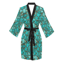 Load image into Gallery viewer, All Turquoise Women&#39;s Lounge Kimono Robe
