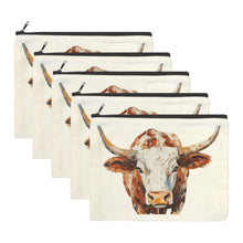 Load image into Gallery viewer, Baha Ranch Western Bull Pack of 5 bags Cosmetic Bag Made in America
