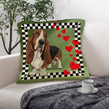 Load image into Gallery viewer, Basset Hound Throw Pillow Case Made in America
