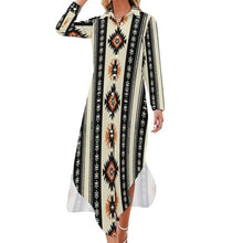 Load image into Gallery viewer, Baha Ranch Colores de Mexico Southwestern Aztec Button-Up Long Sleeve Shirt Dress
