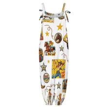 Load image into Gallery viewer, Baha Ranch Vintage Cowgirl Collage Western Overalls Jumpsuit
