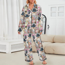 Load image into Gallery viewer, Danilo Painted Cowgirl Western Satin Long Pajama Set
