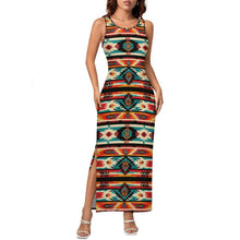 Load image into Gallery viewer, Santa Fe Sleeveless Bodycon Side Slit Western Maxi Long Dress

