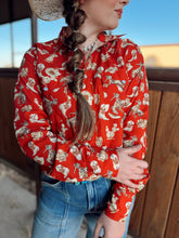 Load image into Gallery viewer, The Red Cactus Pearl Snap Top
