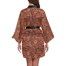 Load image into Gallery viewer, Tooled Leather Print Women&#39;s Lounge Kimono Robe
