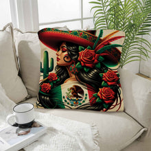 Load image into Gallery viewer, Colores De Mexico La Mexicana Pillow Case Made in America
