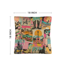 Load image into Gallery viewer, Baha Ranch Retro Pop Western Collage Pillow Case Made in America
