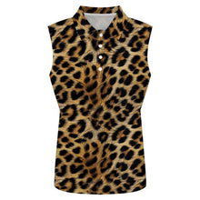 Load image into Gallery viewer, Baha Ranch Leopard Print Sleeveless Polo Top
