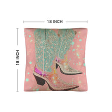 Load image into Gallery viewer, Baha Ranch Retro Pop Western Bling Boots Pillow Case Made in America
