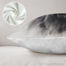 Load image into Gallery viewer, Baha Ranch Black White Highland Velvety Soft Pillow Cover Made in America
